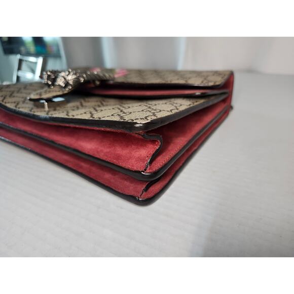 Gucci Dionysus Blooms Floral GG Supreme Canvas Shoulder Bag Medium Silver Chain - Picture 7 of 16